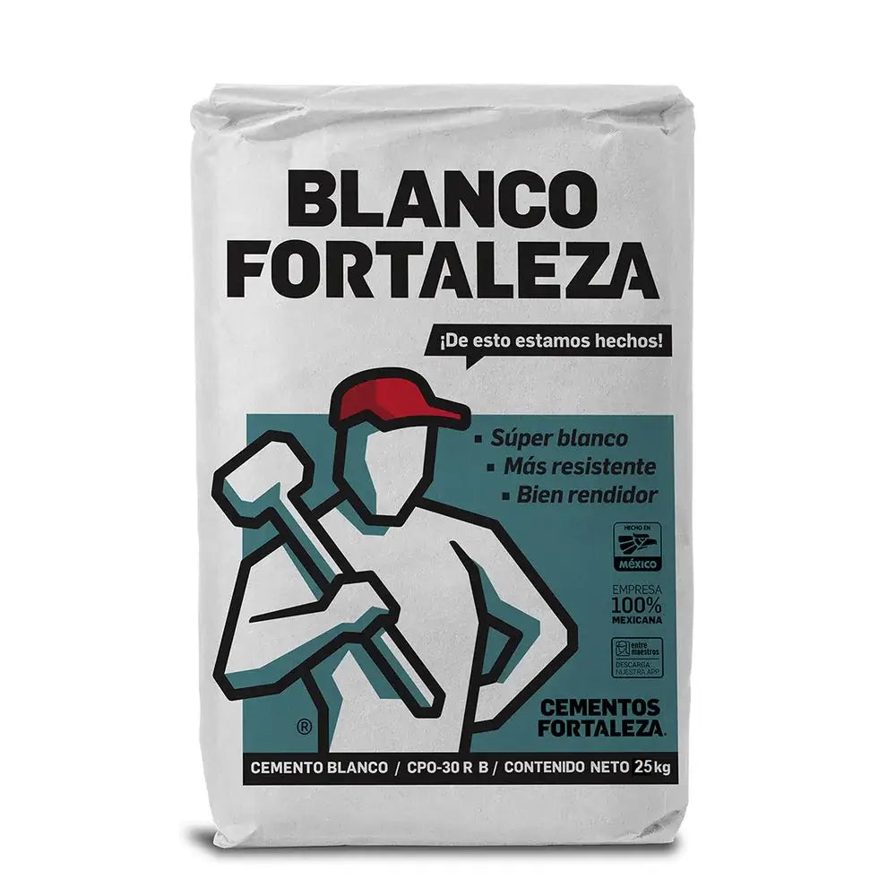 Cemento Blanco Fortaleza, CPC 40, saco de 25kg - Proveedora del Centro