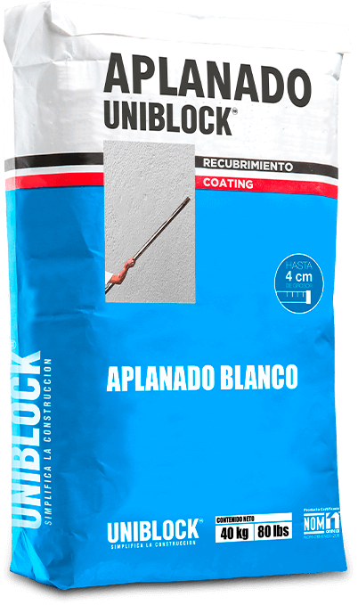 UNIBLOCK  APLANADO BLANCO SACO 40KG