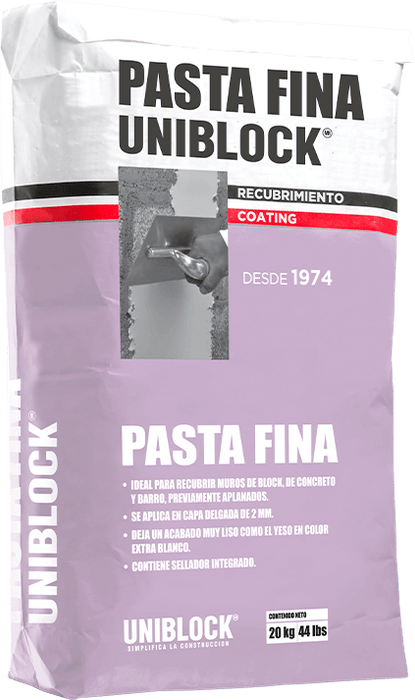 UNIBLOCK  PASTA FINA  SACO 20KG